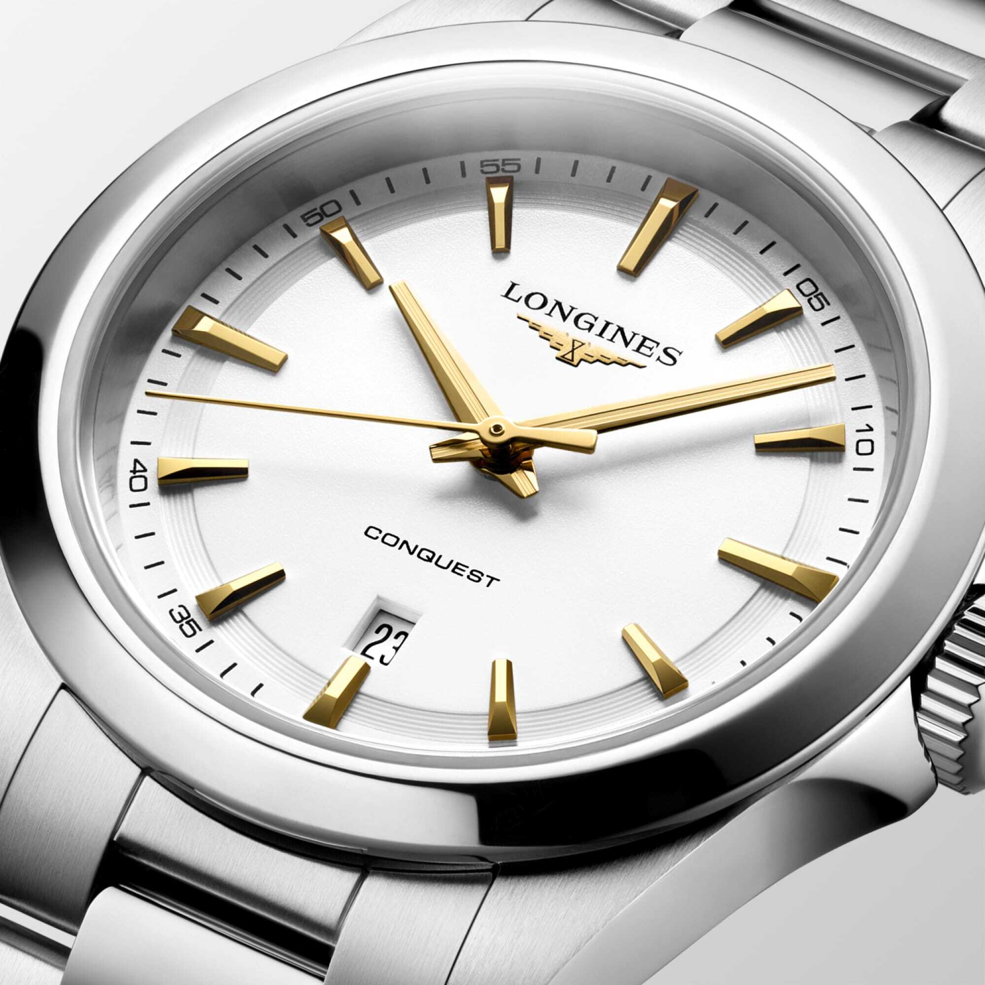 Longines Conquest 30mm White Dial Quartz Ladies Watch