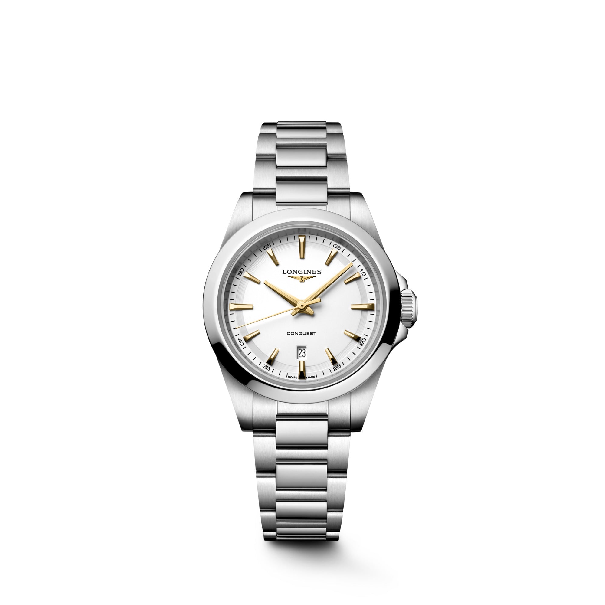 Longines Conquest 30mm White Dial Quartz Ladies Watch