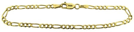 Vintage 14ct Yellow Gold Figaro Link Bracelet 7.25'