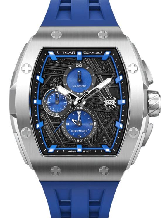Tsar Bomba Elemental Quartz Chronograph Watch TB8211QII-09 – Blue Silicone Strap