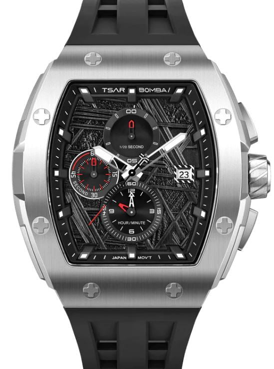 Tsar Bomba Elemental Quartz Chronograph Watch TB8211QII-08 – Black Silicone Strap