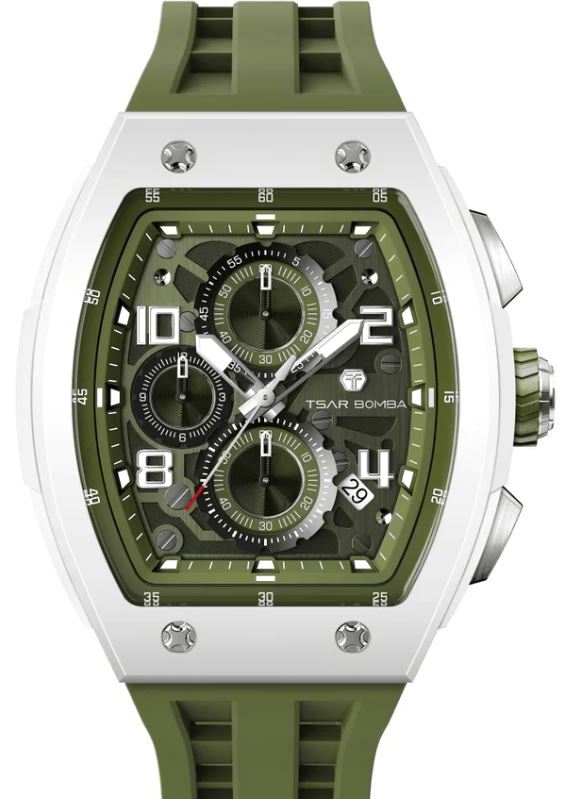 Tsar Bomba Elemental Quartz Watch TB8224B-02 – Olive Silicone Strap