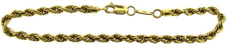 Vintage 14ct Yellow Gold Rope Link Bracelet 9'