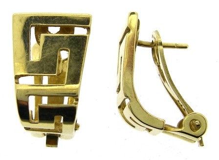 Vintage 14ct Yellow Gold Greek Key Earrings