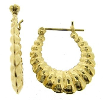 Vintage 14ct Yellow Gold Hoop Earrings