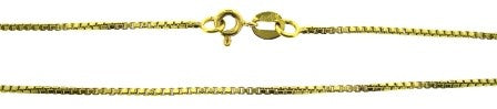 Vintage 18ct Yellow Gold Box Link Chain 20.5'
