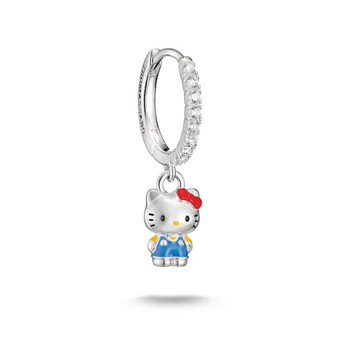 Thomas Sabo Silver Plated Single Blue Hello Kitty Hoop Earring With CZ