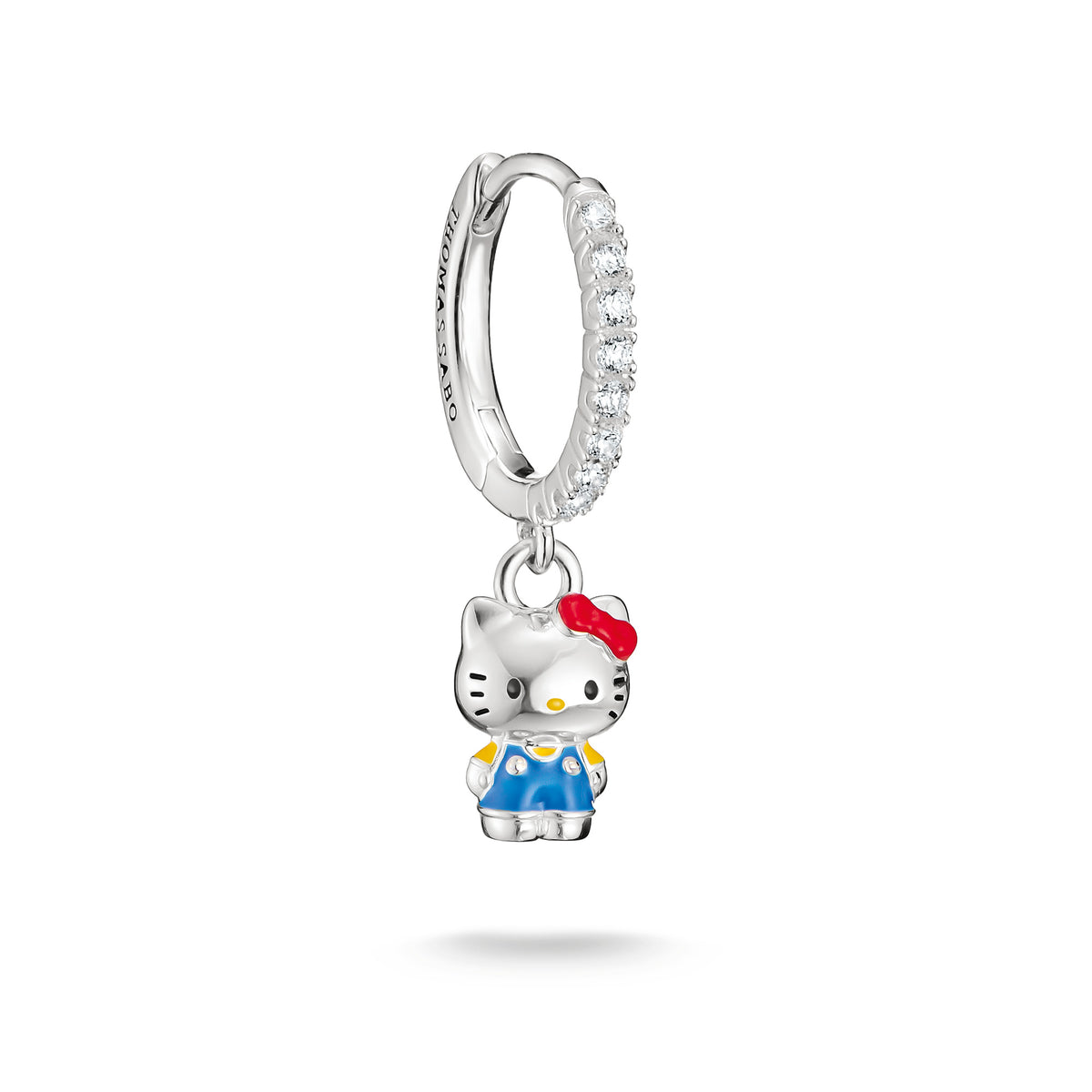 Thomas Sabo Silver Plated Single Blue Hello Kitty Hoop Earring With CZ