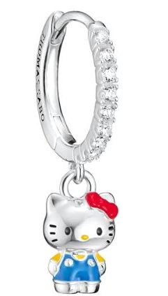 Thomas Sabo Silver Plated Single Blue Hello Kitty Hoop Earring With Cubic Zirconia