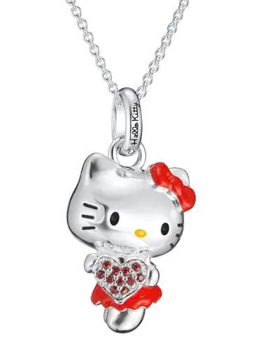 Thomas Sabo Silver Plated Hello Kitty Heart Pendant 40-45cm