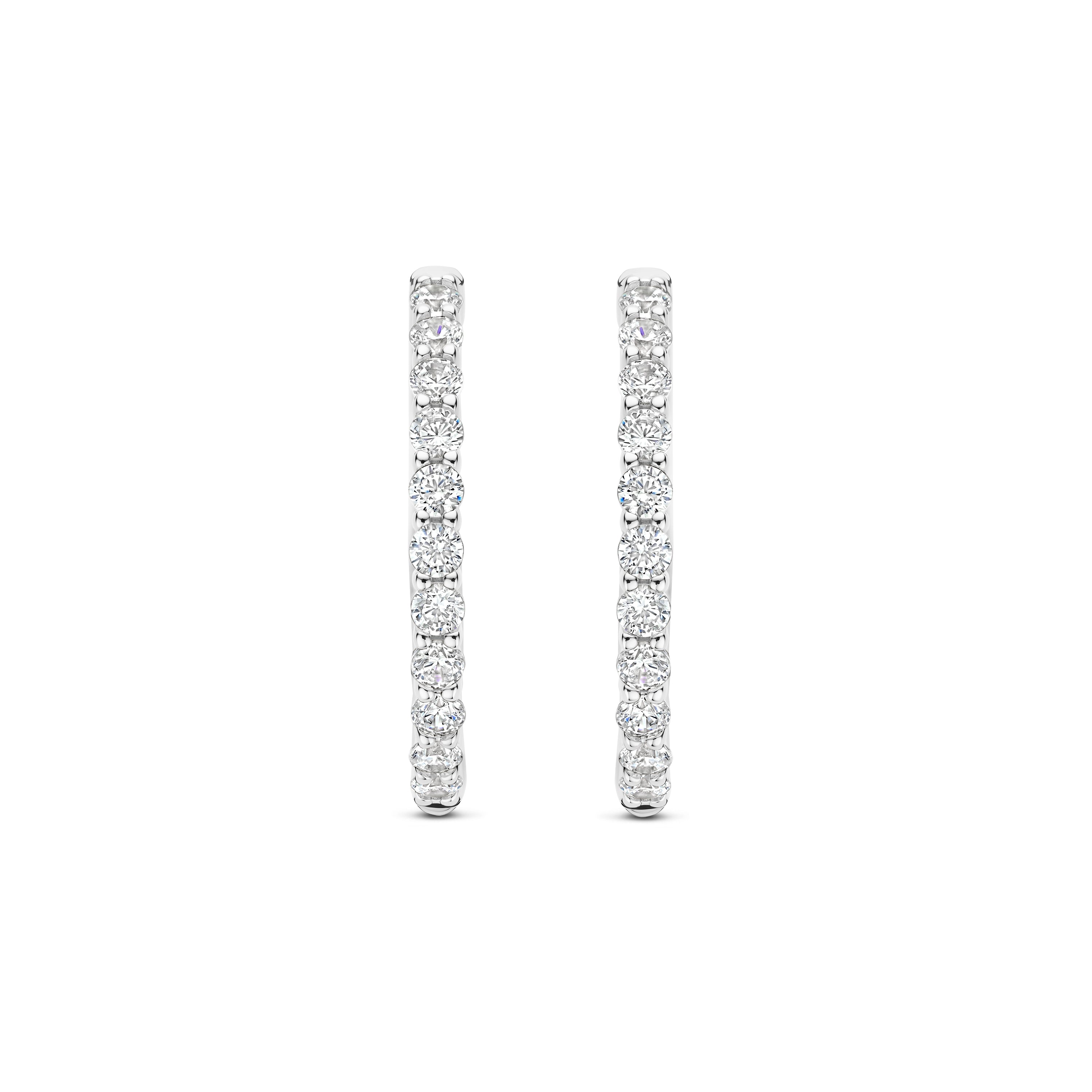 Ti Sento Sterling Silver Large Cubic Zirconia Tennis Hoop Earrings 21.5mm