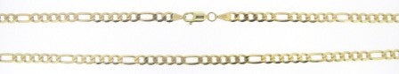 Vintage 9ct Yellow Gold Figaro Link Chain 18'