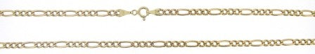 Vintage 9ct Yellow Gold Figaro Link Chain 20.5'