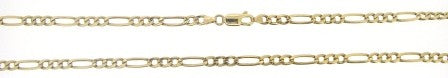 Vintage 9ct Yellow Gold Figaro Link Chain 20.5'