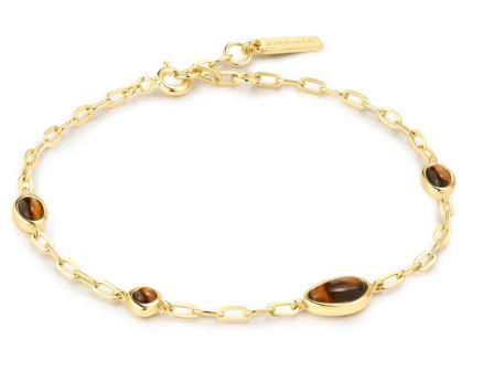 Ania Haie Gold Plated MS Tiger's Eye Stn Bracelet 16.5-18.5cm