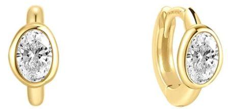 Ania Haie Gold Plated Bz Set Cubic Zirconia Hoop Earrings 6.5mm