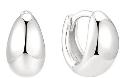 Ania Haie Sterling Silver Dome Huggie Hoop Earrings 6.5mm