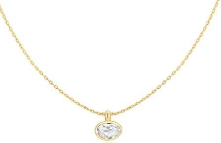 Ania Haie Gold Plated Bezel Set Cubic Zirconia Necklace 50.5cm