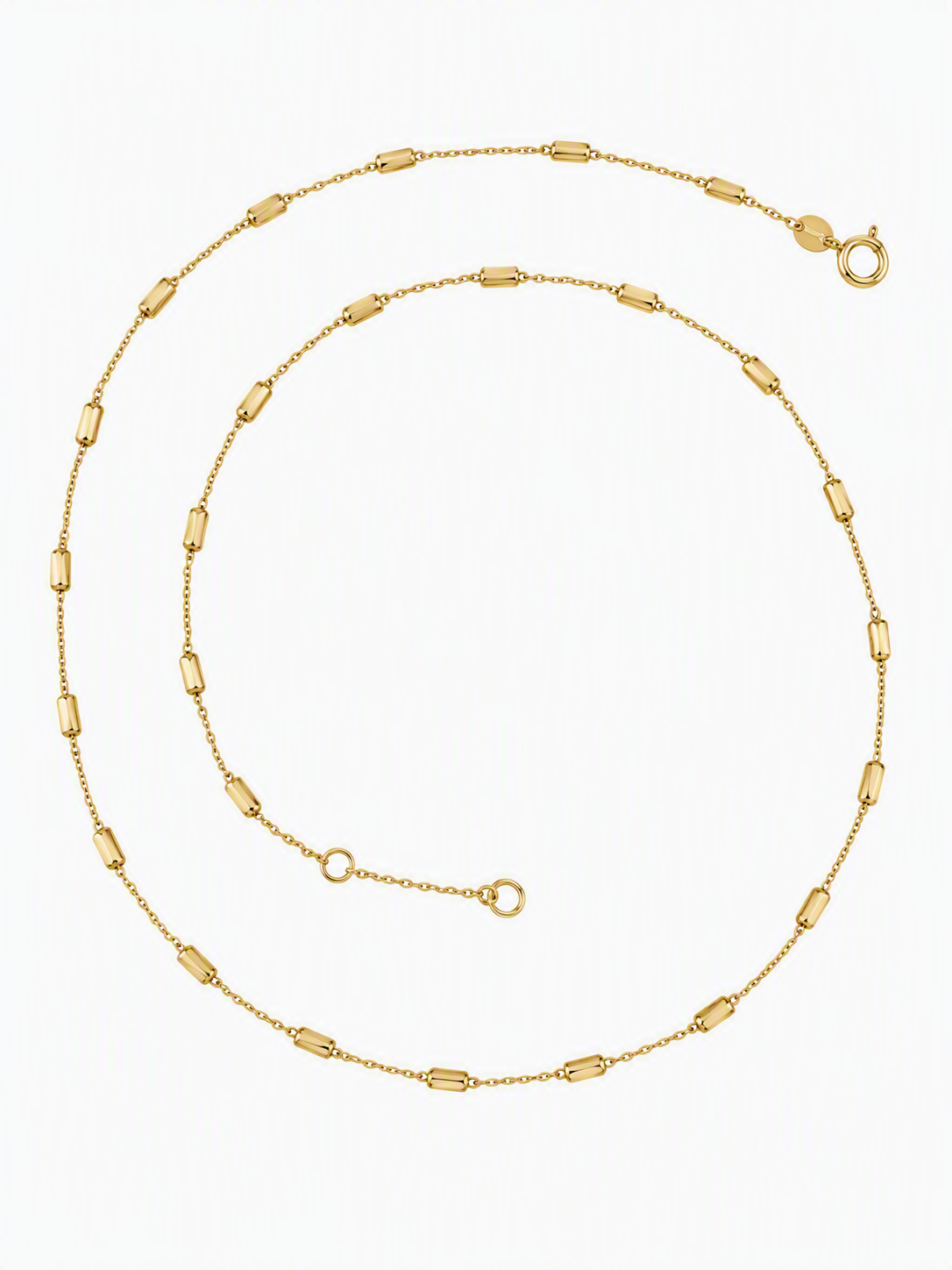 9ct Yellow Gold Diamond Cut Bar Necklace 45cm
