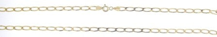 Vintage 9ct Yellow Gold Oval Curb Link Chain 18'