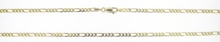 Vintage 9ct Yellow Gold Figaro Link Chain 20'