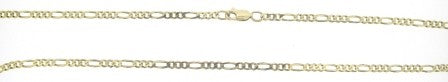 Vintage 9ct Yellow Gold Figaro Link Chain 18'