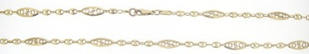 Vintage 9ct Yellow Gold Figaro Style Gucci Link Chain 28'