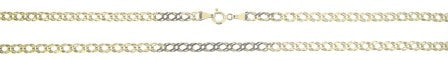 Vintage 9ct Yellow Gold Double Curb Link Chain 24'