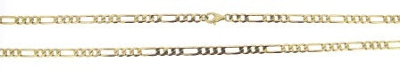 Vintage 9ct Yellow Gold Figaro Link Chain 18'