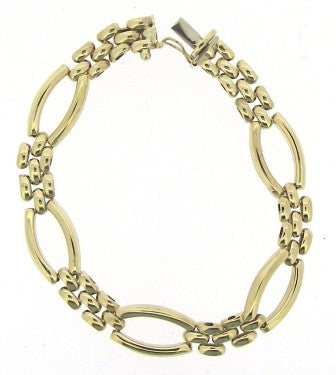 Vintage 9ct Yellow Gold Fancy Link Bracelet 7.5'