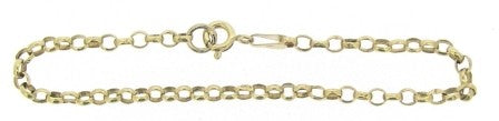 Vintage 9ct Yellow Gold Rolo Link Bracelet 7'
