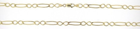Vintage 9ct Yellow Gold Fancy Link Chain 20'