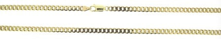 Vintage 9ct Yellow Gold Curb Link Chain 20'