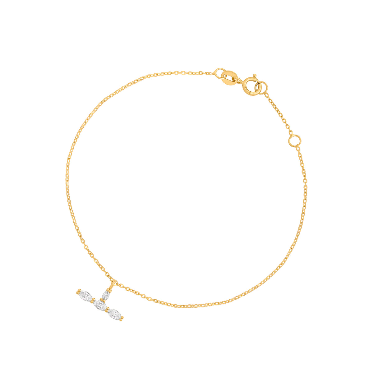 9ct Yellow Gold Open Evil Eye Disc Bracelet 7.5'