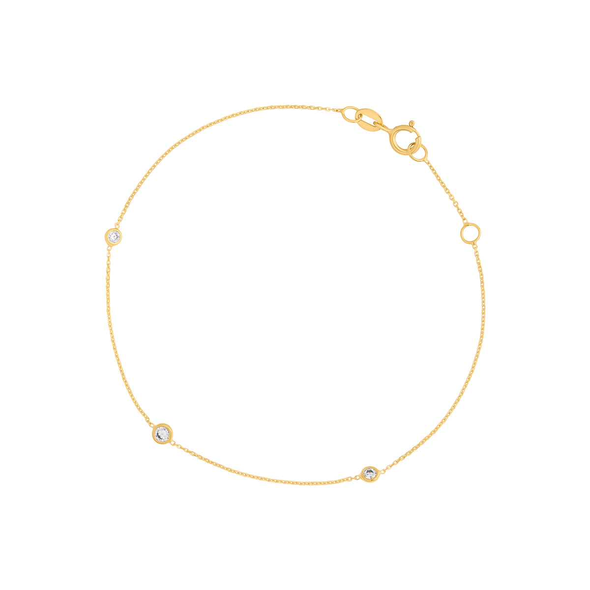 9ct Yellow Gold Open Evil Eye Disc Bracelet 7.5'