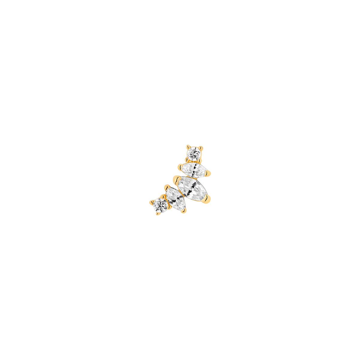 9ct Yellow Gold Cubic Zirconia Clover Earring