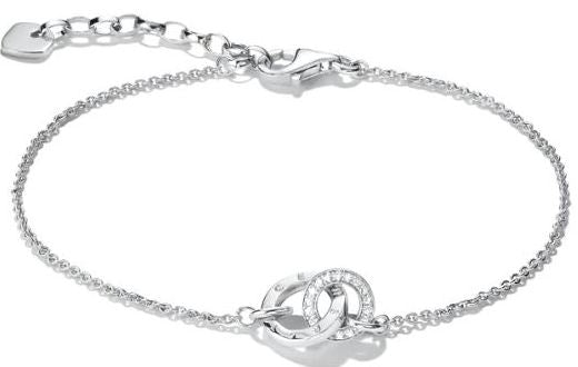Thomas Sabo Sterling Silver 'Together' Interlocking Rings With Cubic Zirconia Bracelet 16-19cm