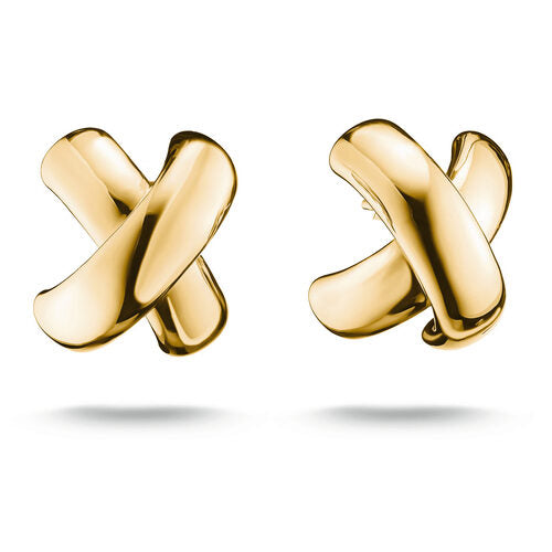 Thomas Sabo Yellow Gold Plated Cross Shape Stud Earrings