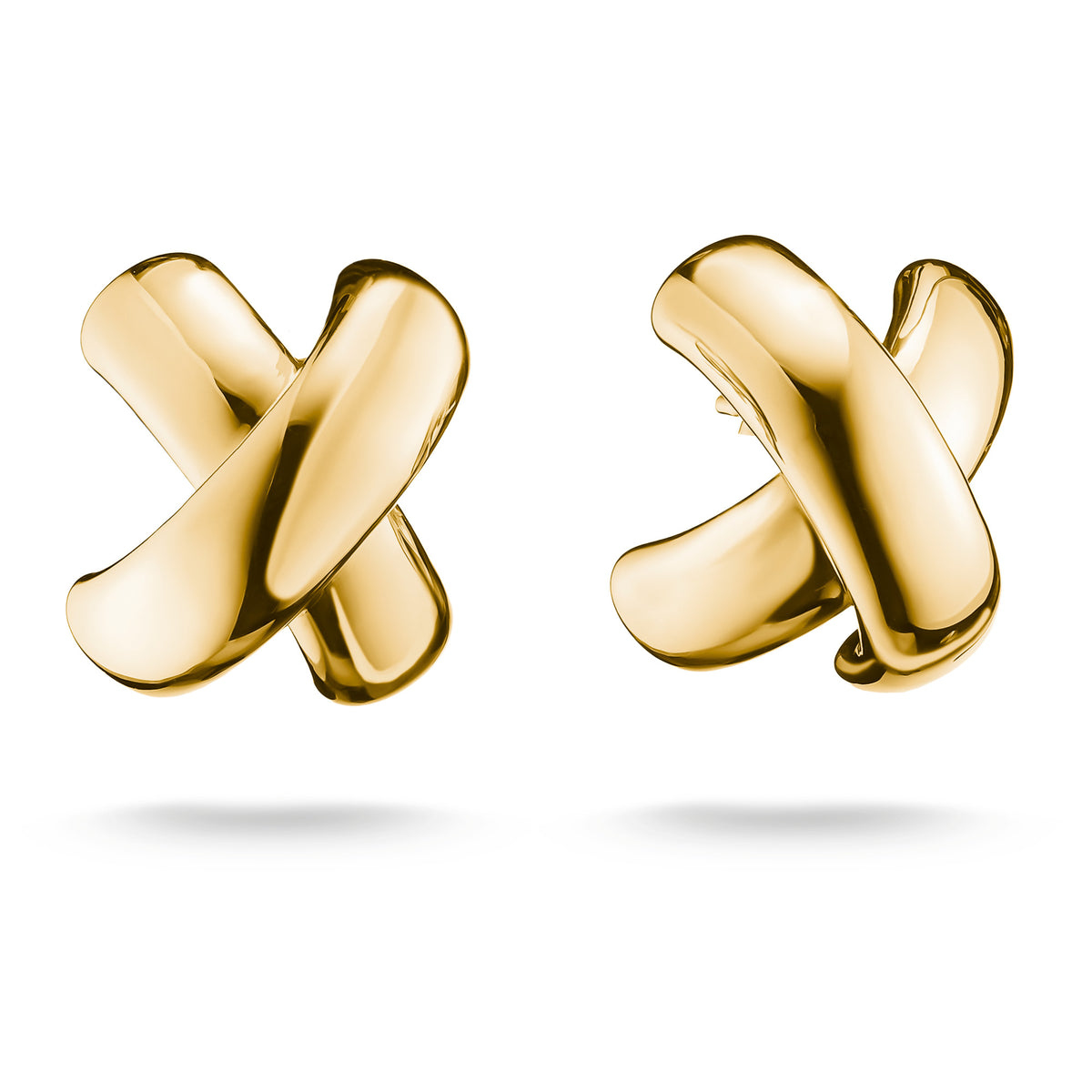Thomas Sabo Yellow Gold Plated Cross Shape Stud Earrings