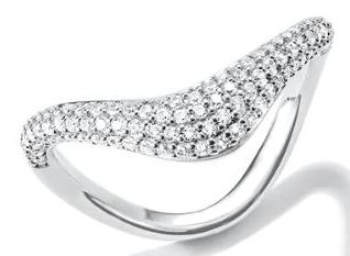 Thomas Sabo Sterling Silver Pavé? Cubic Zirconia Wave Ring - 52