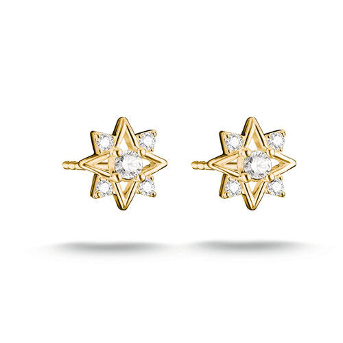 Thomas Sabo Yellow Gold Plated CZ Star Stud Earrings