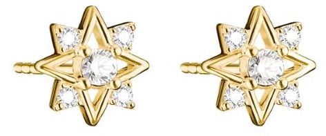 Thomas Sabo Yellow Gold Plated Cubic Zirconia Star Stud Earrings