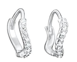 Thomas Sabo Sterling Silver Cubic Zirconia Wave Hoop Earrings 10.80mm