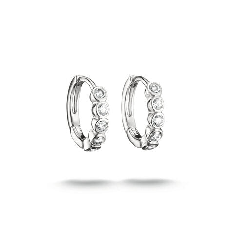 Thomas Sabo Sterling Silver Bezel Set CZ Hoop Earrings 10.90mm