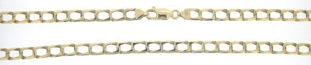 Vintage 9ct Yellow Gold Square Curb Link Chain 25'