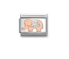 Nomination Composable Classic Glitter Crown Charm - Stainless Steel & Yellow Gold with Enamel