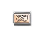 Nomination Composable Classic Best Mum Ever Pink Plate Charm - Stainless Steel & Yellow Gold with En