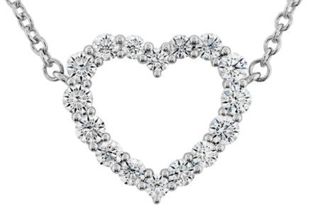 Hearts On Fire 18ct White Gold 0.39ct Signature Heart Pendant - Medium