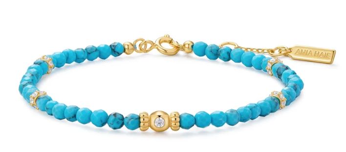 Ania Haie Gold Plated Iridescent Pearl Link Chain Bracelet