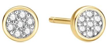 Ania Haie Gold Plated Cubic Zirconia Pavé Disc Stud Earrings